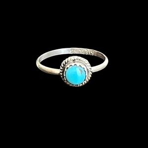 Native American style Sterling silver & turquoise ring Size 6.5